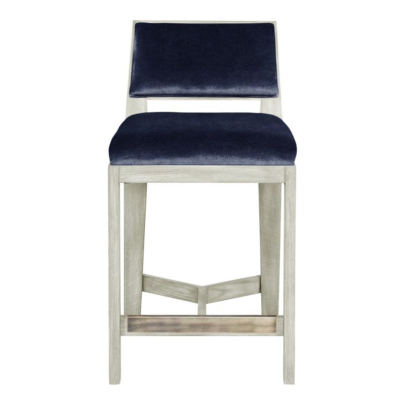 Scoville By Thom Filicia Upholstered Counter Stool with Solid Wood Frame, Wrenn, Éclipse Nadia
