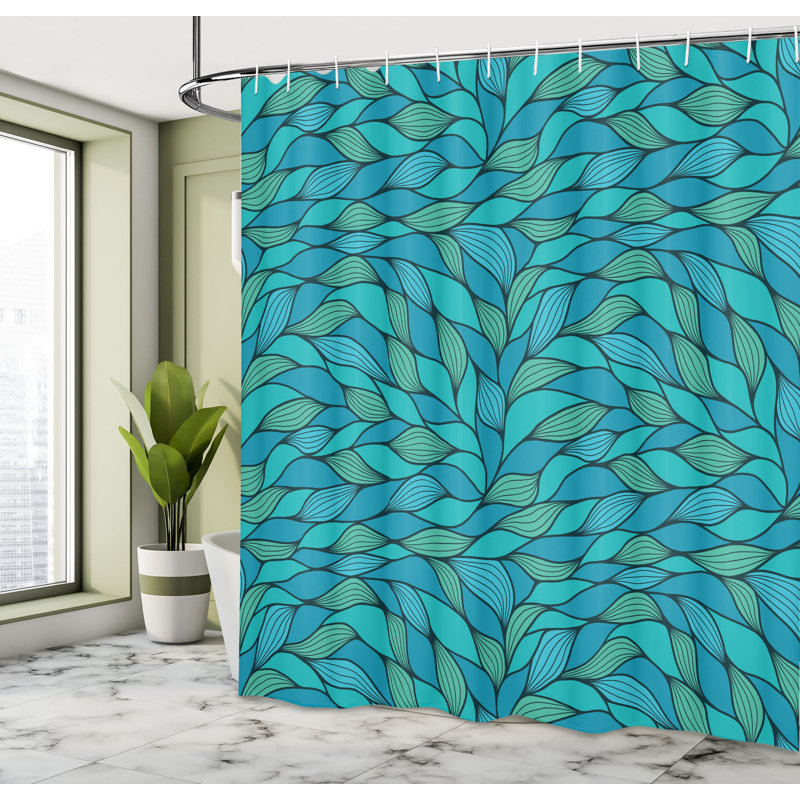 Shower Curtain with Hooks Included, 75"H x 69"W