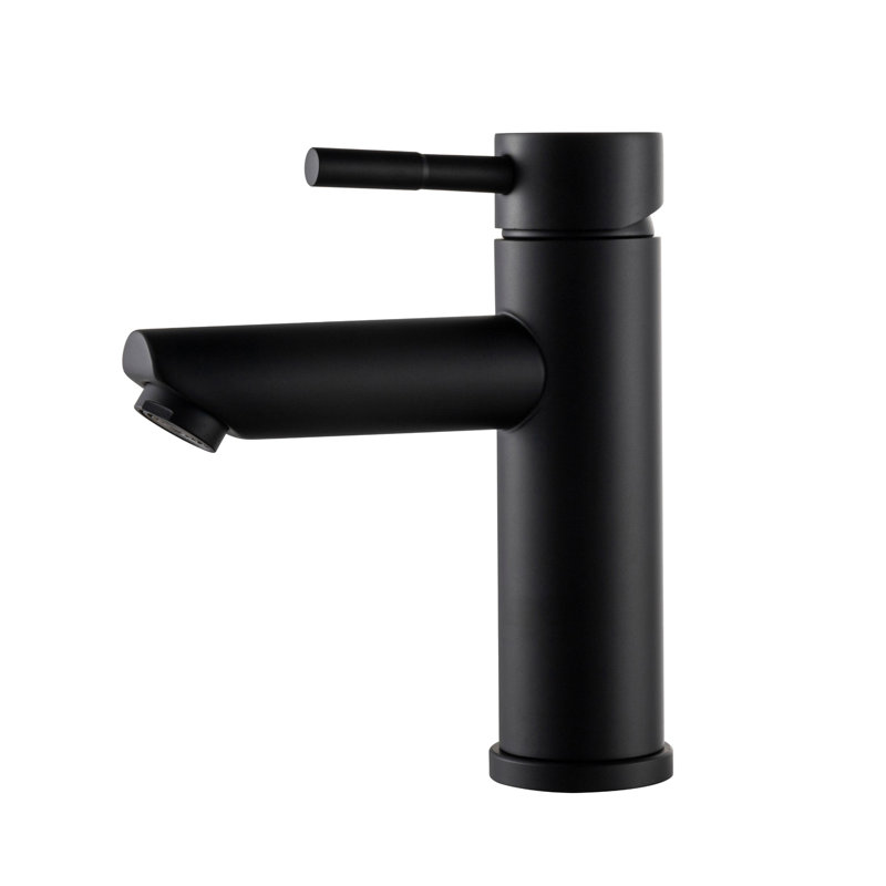 Matte Black Stainless Steel Single-Handle Bathroom Faucet