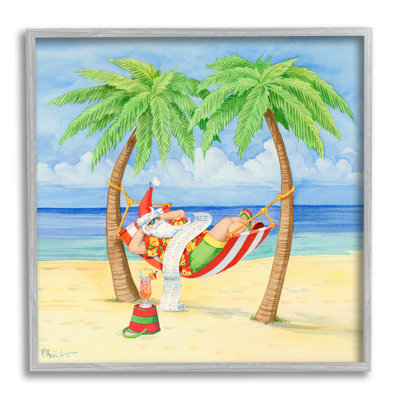 " Santa On Beach Hammock " by Paul Brent