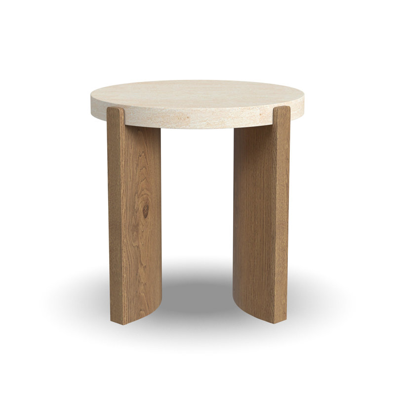 Solstice Round End Table, Cream