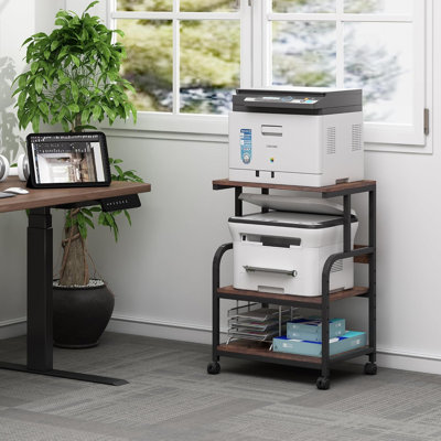3 Tier Rolling Printer Cart with Wheels for Home