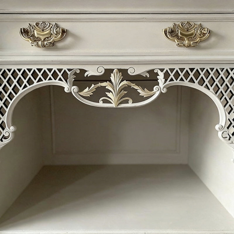 Buffet en bois de style français élégant, H 33,46 po x l 62,99 po x P 18,9 po