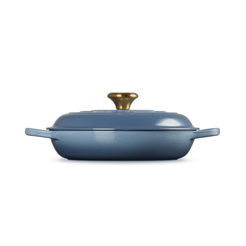 Le Creuset Cast Iron Shallow Casserole, 26cm / 2.2L, Chambray
