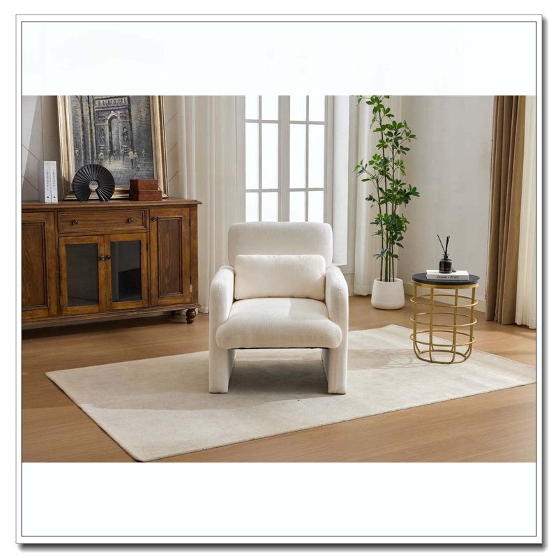Chaise d'appoint moderne, Blanc ancien
