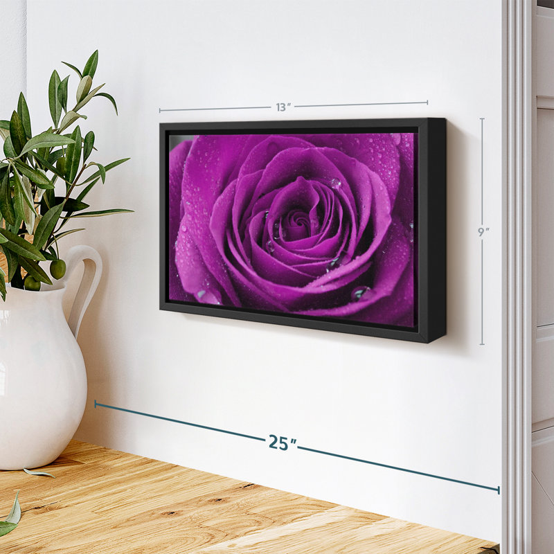 «Droplets On Purple Rose», reproduction sur toile, H 9 po x l 13 po
