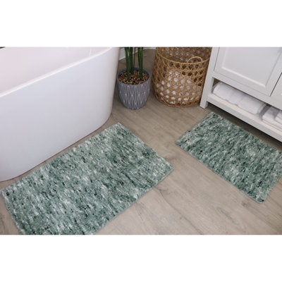 Ensemble de tapis de bain 100% microfibre de polyester Cloud, tapis de bain antidérapant et absorbant l'eau - ensemble de 2 pièces