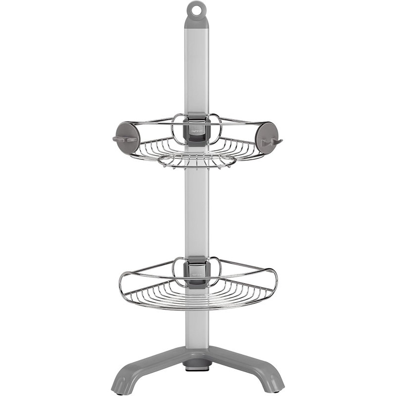 Étagère de douche de coin, organisateur de rangement de salle de bain en acier inoxydable et aluminium anodisé