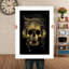 Gold Skull with Headphones 1 Piece Floater Frame Wall Art-63717056-63717059