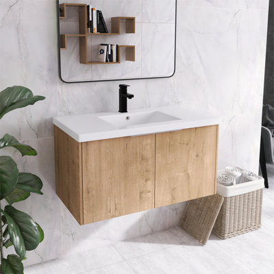 Selita 35.43'' Single Bathroom Vanity with Resin Top