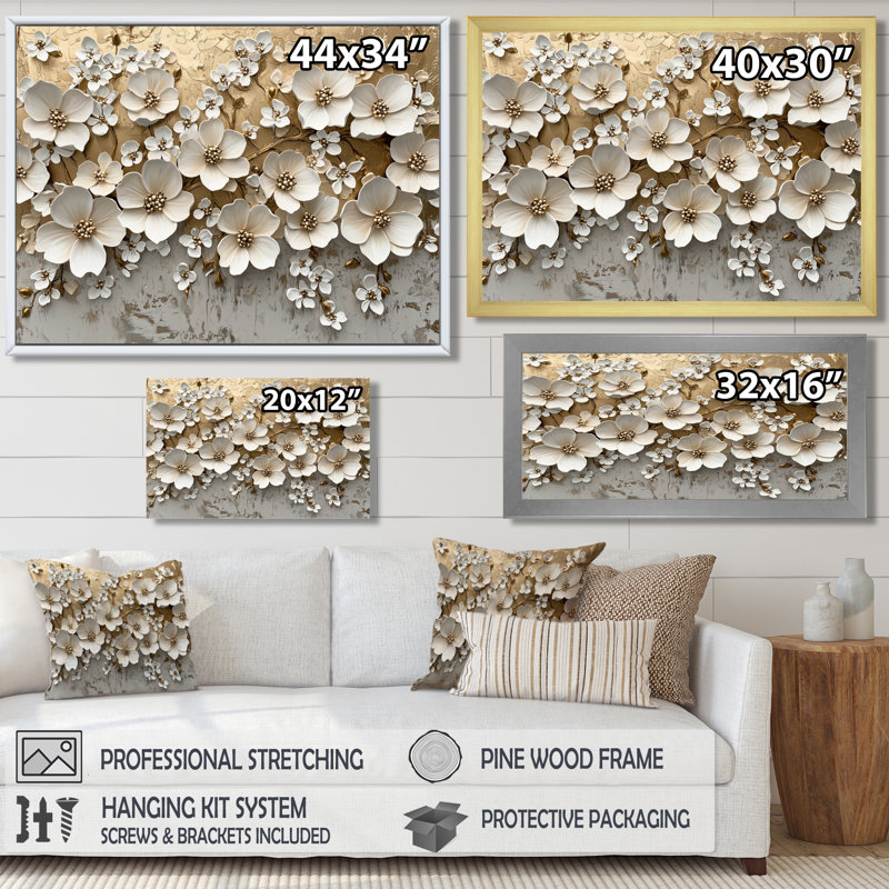 Monissa, fleur d'hortensia crème II - art mural hortensia, Reproduction encadrée d'une seule photo, Noir, noir, noir, noir