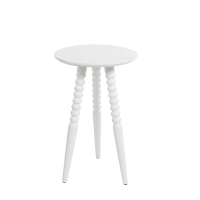 Mitchelle Round Accent End Table - White