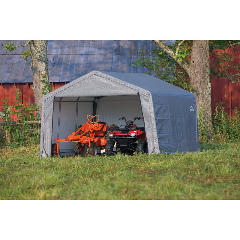 12' x 12' Gray Portable Steel Frame Shed