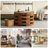 Solid Wood Slatted Drum Style Round Coffee Table