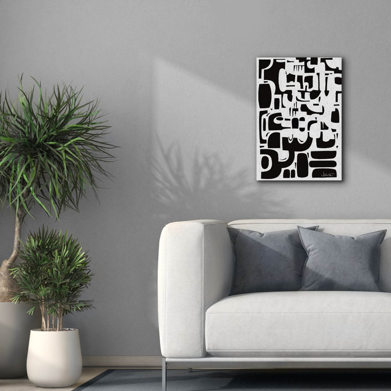 "Epic Graffiti" Noir "par Ishita Banerjee, art mural sur toile, 18 po x 26 po