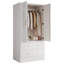Penderie 65 po en bois avec porte à persiennes 2 tiroirs pour vestibule de chambre à coucher