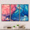 «Red and Blue Liquide Art I», reproduction de cadre flottant 3 pièces sur toile