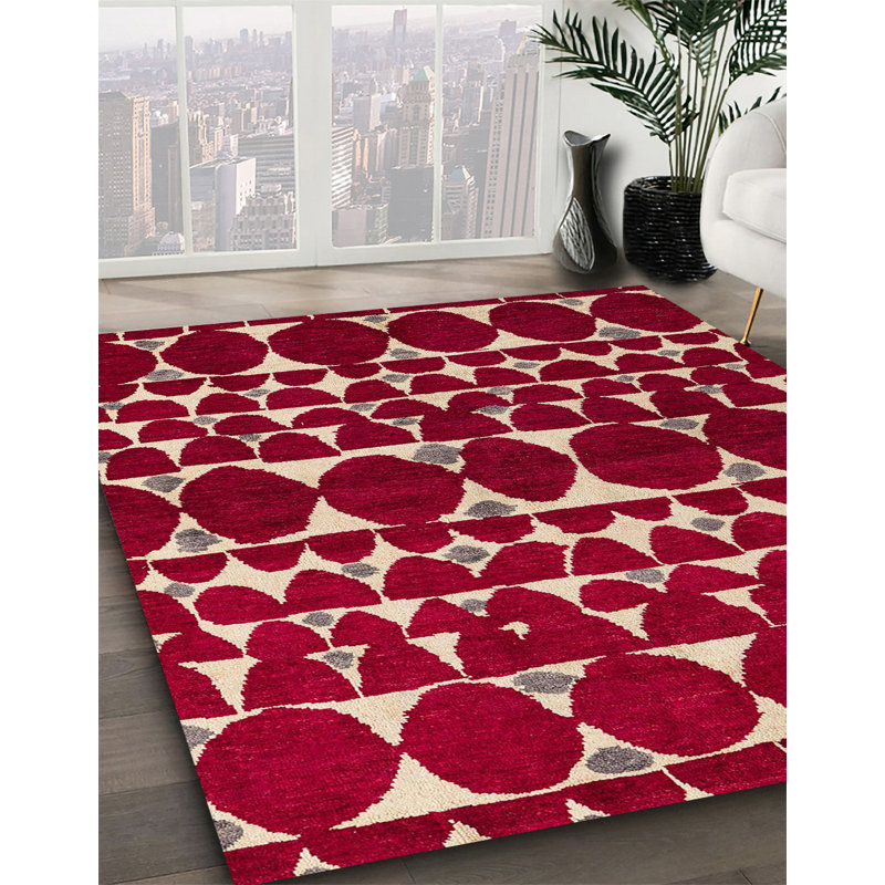 Tapis décoratif multicolore à motif abstrait, Carré 8 pi