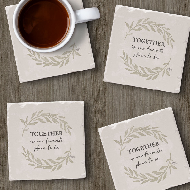 Paquet de 4 sous-verres en pierre tombée Thirstystone Favorite Place