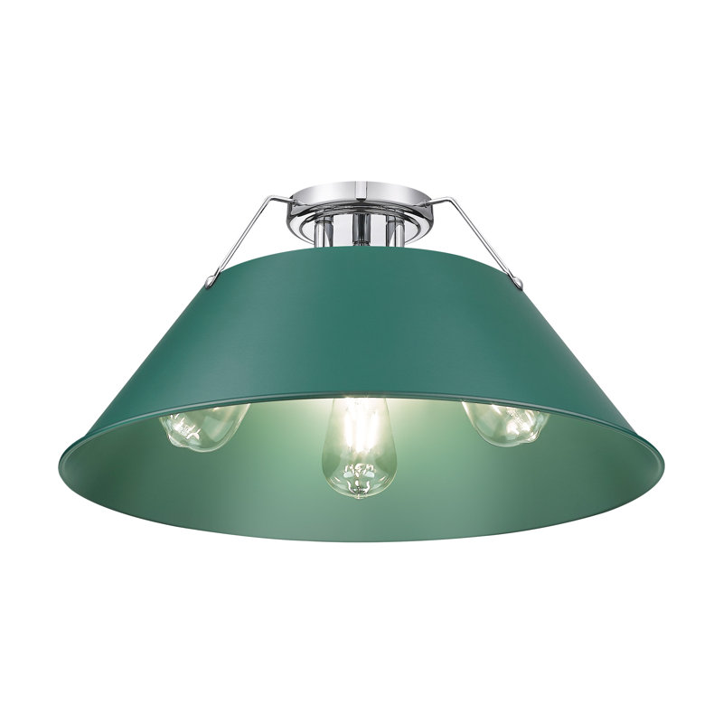 Plafonnier encastré 3 lumières Weatherford, Chrome, Green