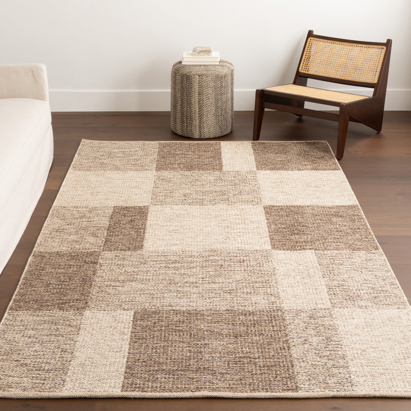 Tapis en jute à carreaux Eldora, Rectangle 4 pi x 6 pi 4 po