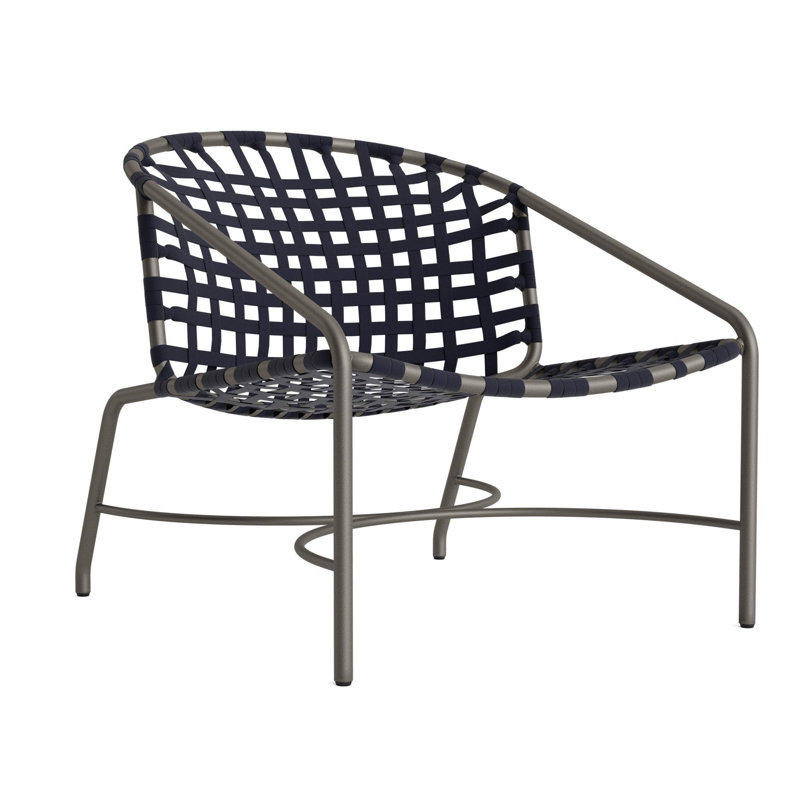 Kantan Outdoor Lounge Chair, Mica/Marine Suncloth Lace