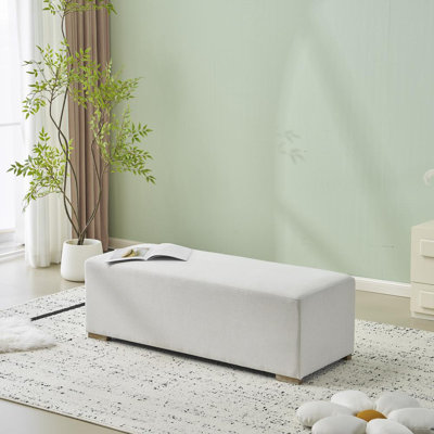 Repose-pieds rectangulaire en bois massif