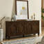 Buffet 65,2 "en noyer pour vestibule, bois massif et matériau, construction, surface lisse, motifs de losanges cannelés noyer, armoire, salle de bain, salon-130040496