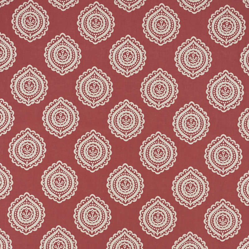 Tissu de broderie en lin Olana, Rouge Toscan
