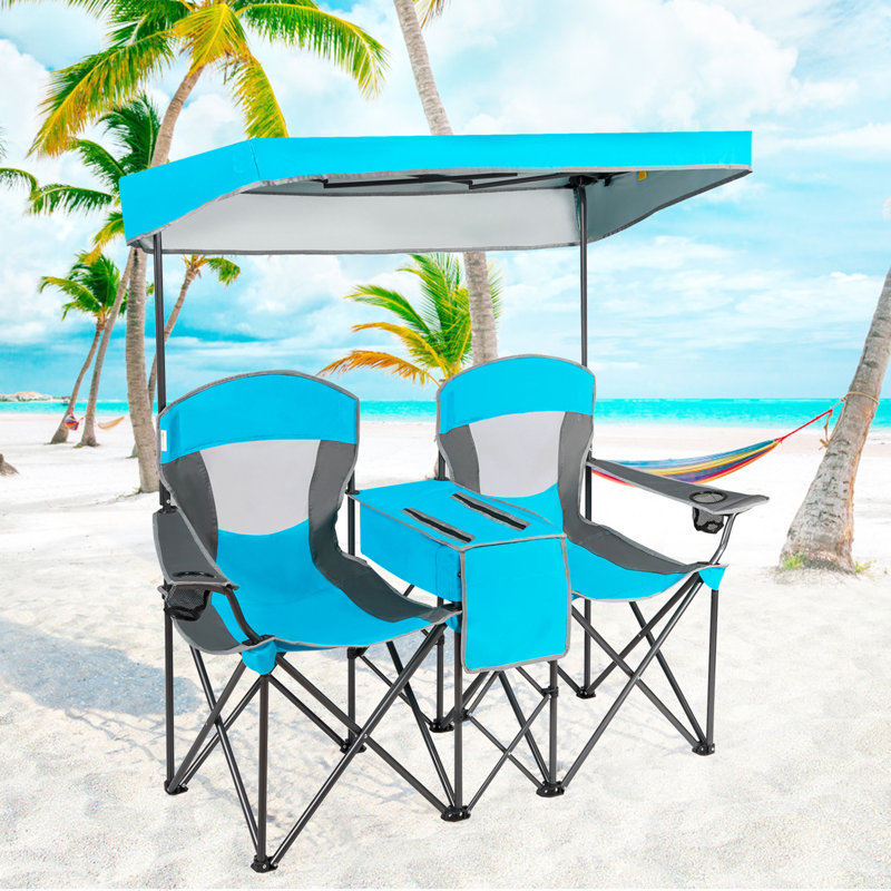 Banc de camping pliant Corinth, Bleu
