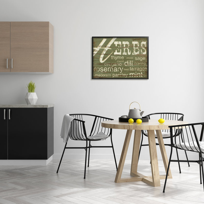 Herbes et mots - cuisine verte, Giclée encadrée noir minuit, L 24 po x H 30 po