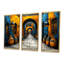 Ensemble d'art mural bleu et jaune «Grand Bazar II» d'Istambul-107183379-107183384