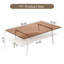Table basse moderne marron avec dessus en verre trempé et structure en métal, 99,7 cm de long x 56,6 cm de large x 42,8 cm de hauteur, pieds couleur chair, 99,7 cm L x 56,6 cm l x 42,8 cm H