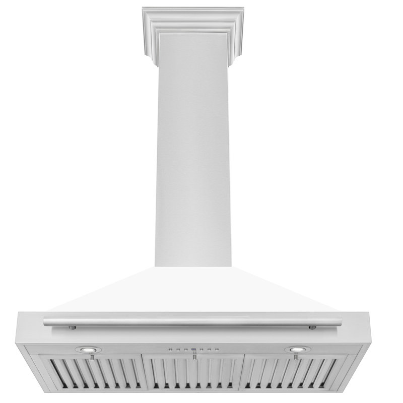 36" 400 CFM Ducted Wall Mount Range Hood, White Matte