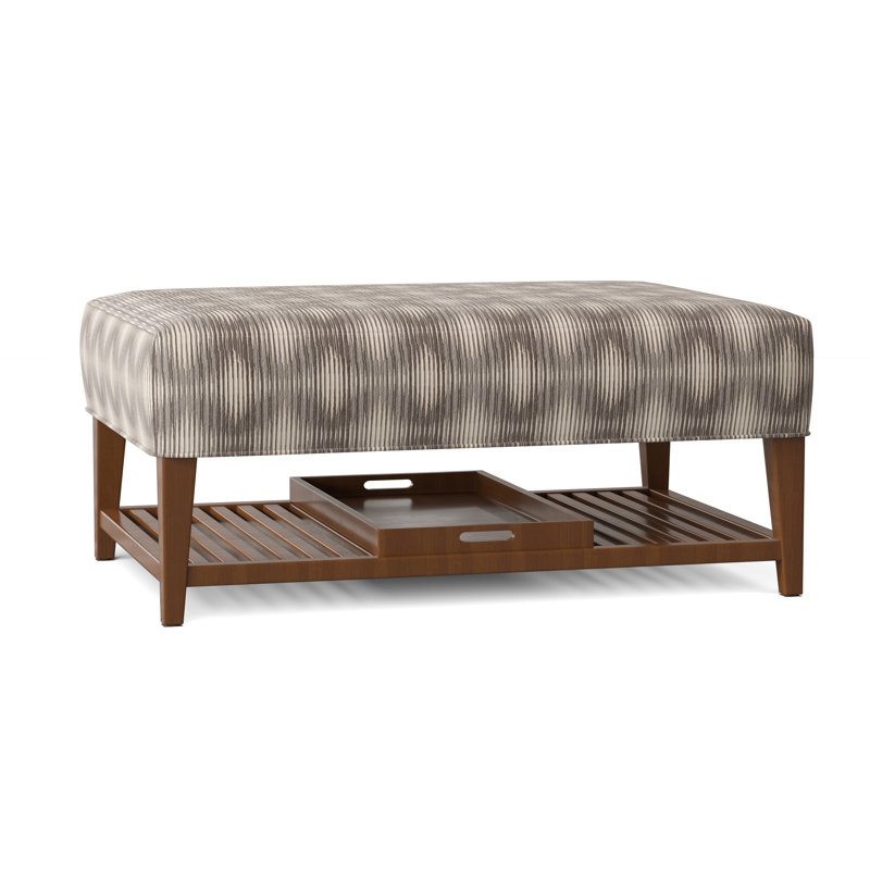 Carly Upholstered Ottoman, Pecan, Special 26
