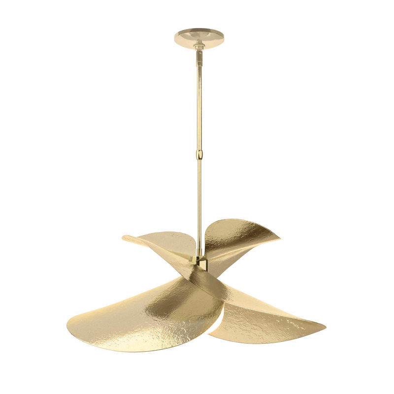 Hibiscus 1 - Light Unique/Statement Geometric Pendant, Modern Brass