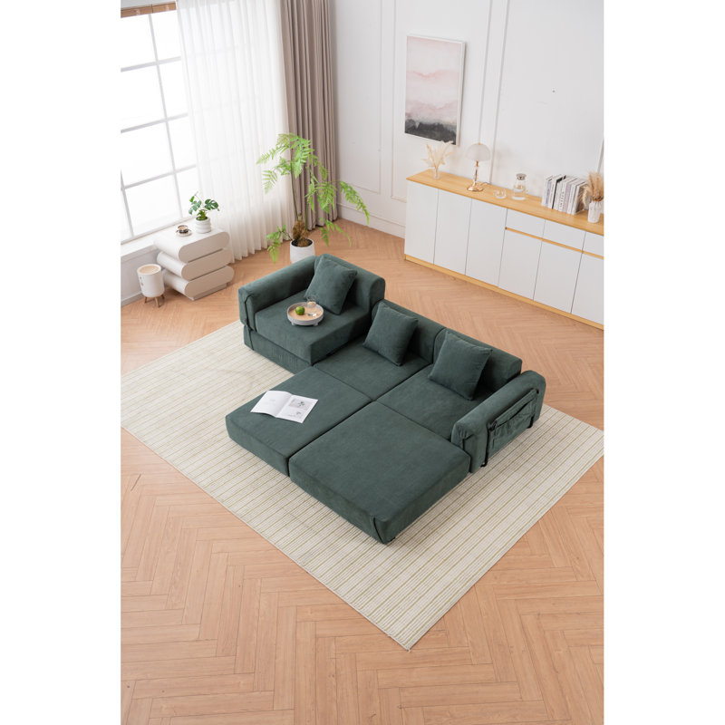 Space-saving Triple Folding Recliner Polyester Blend Modern Style Versatile Use