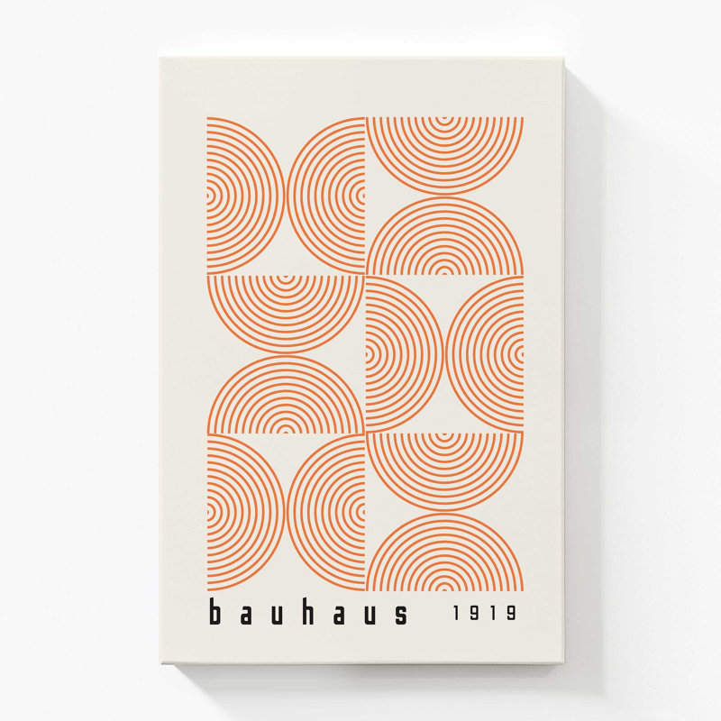 Affiche de composition Bauhaus, H 54 po x l 36 po, Orange, Stretched Canvas