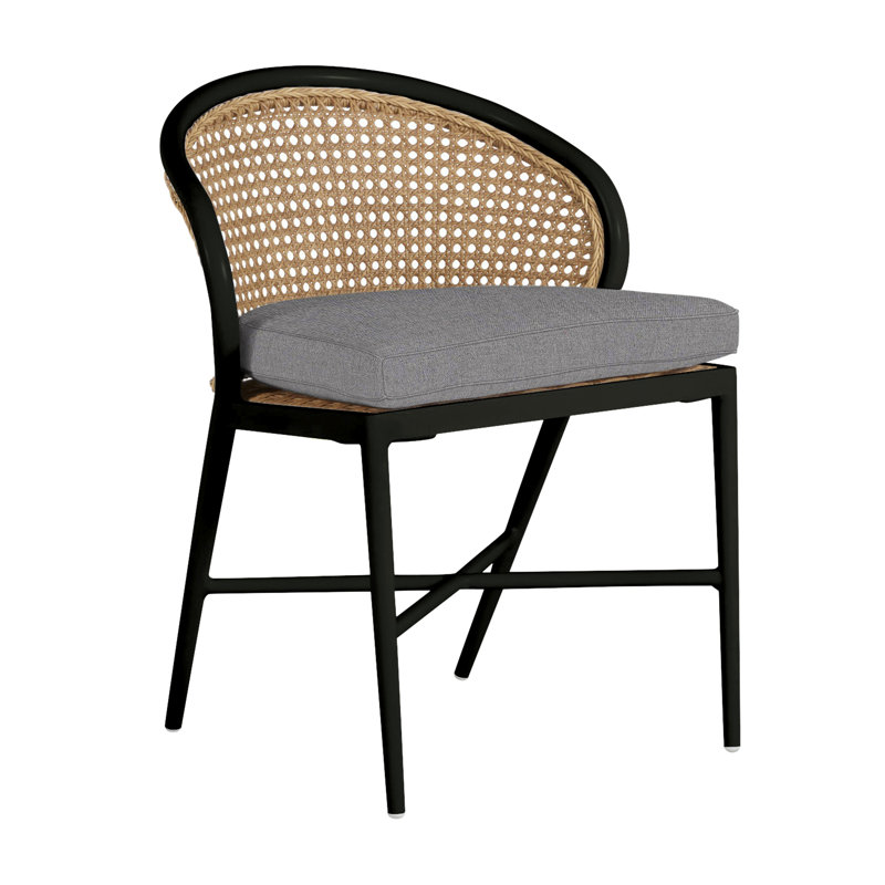 Havana Side Chair, Welt, Black, Linen Chambray