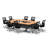 Rectangle 8 Person Flip Top 72'' L Modular Training Table and Chair Set with Casters and Modesty Panel and Cable Management
