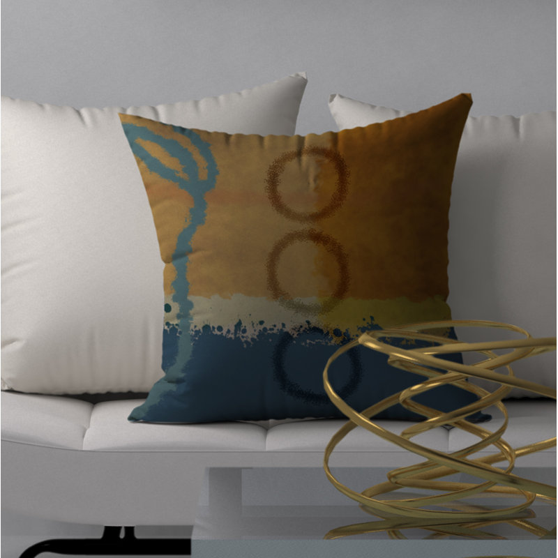 Abstract Throw Pillow, 24" H x 24" W