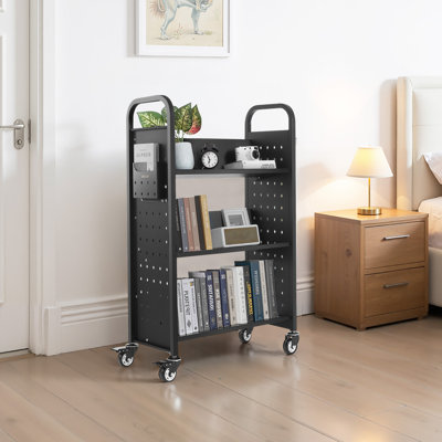 Chariot à livres à 3 niveaux