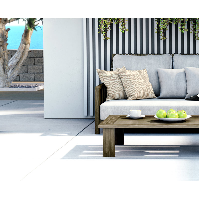 Jeté carré intérieur / extérieur en polyester Ikom, Beige, L 19 po x H 19 po