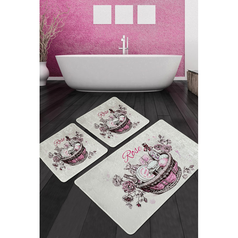 Ensemble de tapis de bain luxueux (3 pièces), en polyester doux, 23,6 po x 39,4 po (1 pièce) et 19,7 po x 23,6 po (2 pièces) | Antibactérien, antidérapant, 20,5 oz / pied carré | Lavable à la machine et durable, parfait pour les salles de bain élégantes