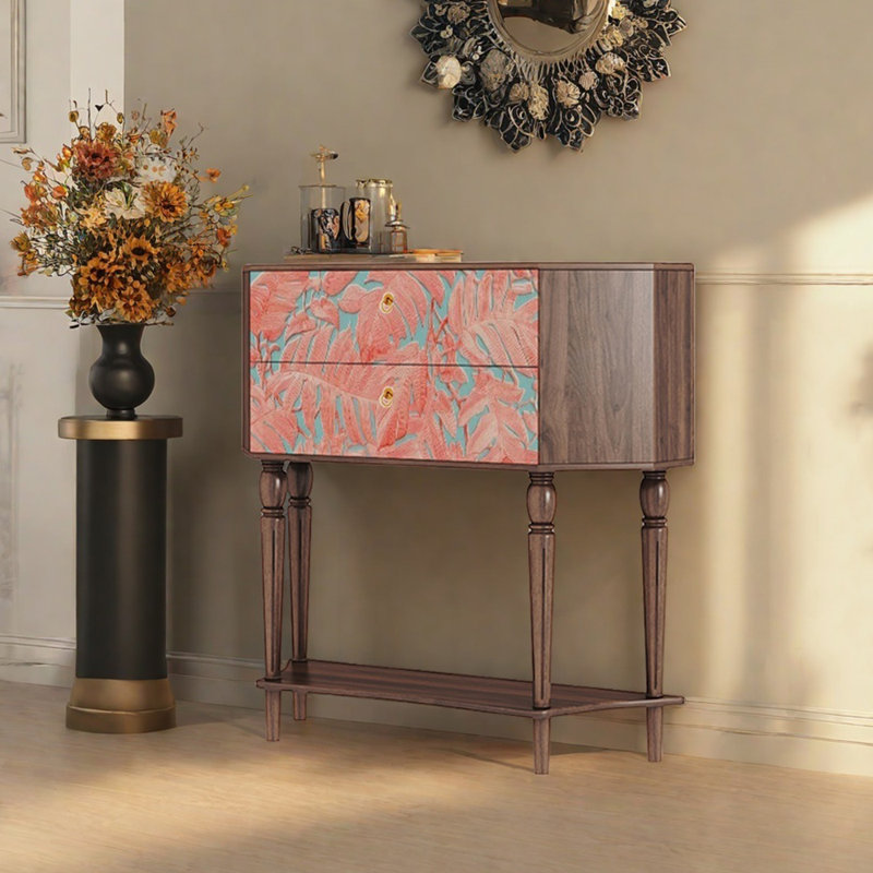 Buffet de rangement 33,5 po, Brun/rose