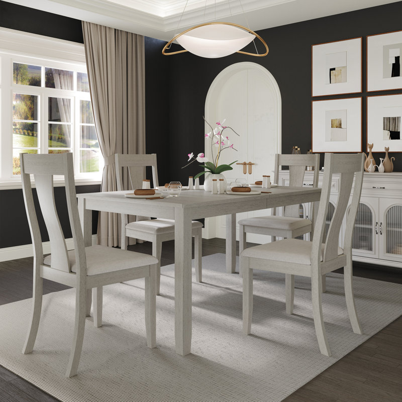 Ocossio 4 - Person Four Leg Base Dining Set, White