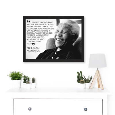 Nelson Mandela Quote I Learned That Courage Typography - Single Picture Frame Art Prints