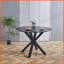 Table basse Mid-Century ronde pour 4-6, plateau en MDF noir de 42,1 po avec pieds en métal stables, facile à nettoyer et à assembler