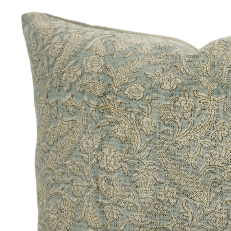 Coussin décoratif à imprimé à la main pour maison de campagne et décor moderne Fabribine - Blackforest, Carré