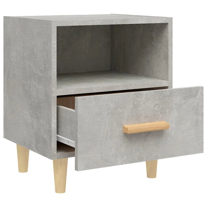 Rasen 2 Drawer Bedside Table, Grey